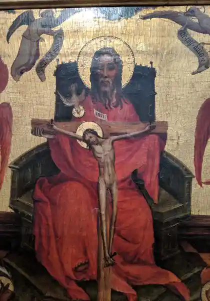 Detail of Carved Altarpieces Southern Germany, Holy trinity as a mercy seat, located in Bode Museum